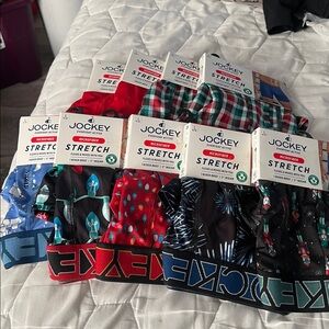 9 pairs of Christmas jockey boxerbriefs size large